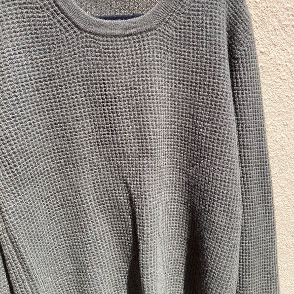 Men's Slate & Stone Green Waffle-Knit Sweater L Button Yoke Stretch Cashmere - Picture 12 of 12